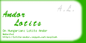 andor lotits business card